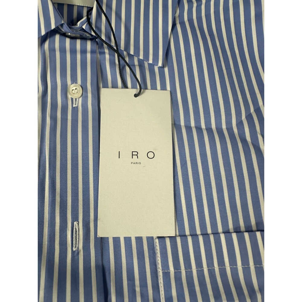 IRO Paris Yara Striped Button Down Shirt Oversized Blouse‎ 36 MSRP $365 - Picture 8 of 12